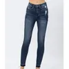 Kvinnors jeans sexiga mager hög elastiska denim för kvinnors kontor-lady mode hög midja rippade blyertsbyxor dambyxor 30472