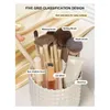 Storage Boxes Makeup Brush Holder Dustproof And Waterproof White Plastic 360 Degree Rotatable Cosmetic Organizer