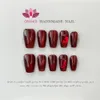 Красный пресс ручной работы на ногтях с дизайном Многоразовый искусственный маникюр с полным покрытием Носимый размер XS S M L Art 240113