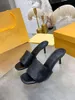 Diseñador Zapatillas de moda REVIVAL MULE Tacones altos Zapatos Mujer Diapositivas Sandalias Negro Rosa Naranja Azul FRENTE AL MAR Marrón Blanco Chanclas de verano