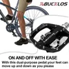 2023 BUCKLOS Mountain Bike Pedals PDM680 Dual Function Flat Lock Fit Shimano SPD 916'' Aluminum MTB Pedal Part 240113