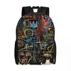 バッグベクトル化された有名なニューヨークストリートアートラップトップバックパックレディースメンカジュアルブックバッグ