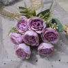 7 Rose Rose Small Bundle Austin nya hemprydnader Silk Flower Spring Photography Props Artificial Flower YC