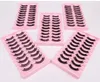 New 10Pairs Lashes D Curl 10-16mm Russian Lashes 3D Mink Eyelashes Reusable Fluffy Russian Strip Lashes eyelashes extensions