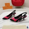 Top High quality new LVity High Heels Sandals Middle Heel Women Designer Dress Shoes Summer Sexy Pointed Sandals fghfgh