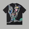 2024 Merk Designer T-shirt Mode Portret Graffiti Print Design Amerikaanse Maat Korte Mouwen T-shirt Zomer Hoge Kwaliteit Luxe heren T-shirt