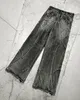 Y2K Jeans à coutures détruites pour hommes noir lavé Style gothique vêtements tendance de rue rétro pantalon ample à jambes larges automne gars 240113
