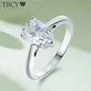 TBCYD 2CT PROCES Cut Pierścień dla kobiet 925 Srebrna wodę Diamond Solitaire Wedding Minda Fine Jewelry 240113