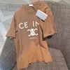 Designer luxe 2023été Selin Lettre Imprimer Court Lâche T-shirt Femmes Casual Couple Mode Tout Simple Tendance Demi Manches UWN9