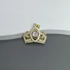 Pendant Necklaces Selling Crown Necklace Gold Plated Copper Zircon Supplies For Jewelry Accessories Making Wholesale DIY