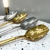 Spoons 2 Pcs Stainless Steel Spoon Gold Silver Creativity Long Handle Tablespoon Good Looks Scoop Korean Style Tableware Meal