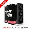 XFX RX 6600 XT 6600XT RX6600 8GB بطاقة الرسومات GPU RADEON RX6600XT GDDR6 بطاقات فيديو سطح المكتب كمبيوتر الكمبيوتر 240113