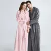 Kobiety długi plus rozmiar zimowy Coral Coral polar Bathobe Men Flanel kąpiel szata Kimono Spa Bride Suknia Suknia przytulna 240113