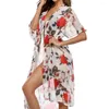 Mulheres Swimwear Mulheres Sexy Long Lace Dress Sheer Vestido Ver através de Lingerie Kimono Robe Swimsuit Cover Up