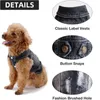 Giacca per cani in denim nero Design a doppio foro Jean vintage per cani di taglia piccola e media Bulldog Terrier Cappotto Beagle Abbigliamento per animali 240113