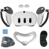 För Meta Quest 3 Silikonskyddsskal 7 i 1 Set Controller Grip Cover Face Case Lens Cap Oculus VR Tillbehör 240113