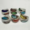 Cluster Rings Handmade Murano Glass Women Pair Color Blocking Pattern Irregular Style Finger Beautiful Jewelry Gifts