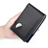 Wallets Genuine Leather Air Tag Wallet Anti-Lost Swipe Holder Purse Finder Locator Anti-theft Portable For Father Days Gifts