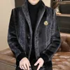 豪華な冬のフェイクファーミンクジャケットメンラペルヴィンテージカジュアルビジネス模倣ファーコートオフィスソーシャルメンズ衣類M-4XL 240113