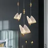 Nordic Schmetterling Innen LED Schnur Anhänger Lichter Kronleuchter Lampen für Schlafzimmer Wohnzimmer Abgehängte Leuchten Hause