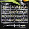 Glass Crystal Nail Art ABRed s 400480pcs 3D Sequin Decoration With 1 Picker Kits 240113