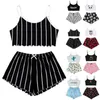 Women's Sleepwear Printed Suspenders Top Shorts Women Two Piece Pajamas Sets Nightwear Ladies Pijama Suit Luxury Pyjamas Set Y2k Casual