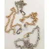 Colliers Nm33910 collier de chaîne de câble épais de conception européenne avec mousqueton ovale Cz Pave vis serrure fermoir tour de cou pour femmes bijoux
