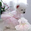 Dog Apparel Pet Dress Lightweight Sweet Cat Princess Tulle Hem Adorable Wedding Supplies