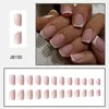 False Nails 24pcs Fake Square Head Solid White Edge Minimalist And Trendy Regular Style Nail Press On Faux Finger