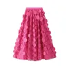 Qooth Punk Style 10 Colors Polka Dot Tulle kjol Elastisk midja Lång aline Tutu Qt2176 240113