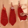 Ręcznik Red Chenille Ręczniki Ręczne Kuchnia Kuchnia Łazienka z wiszącymi pętlami Szybki suchy miękki chłonność mikrofibry
