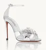 Femmes élégantes Aquazzura cristal Margarita sandales chaussures embellissements floraux talons hauts fête mariage dame gladiateur Sandalias Sapatos Mujers EU35-43