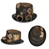 Boinas Steampunk Chapéu Masculino com Óculos Vintage Gay Top Gótico Halloween Masquerade