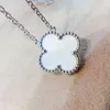 Classic Four Leaf Clover Necklaces Pendants Mother-of-Pearl Stainless Steel Plated 18K for Women Girl Valentine's Mother's Da Ndab