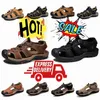 lyxdesigner pappa sandaler för låsande c kvinnor tofflor casual glider läderväv kontroller diamant quiltning sandal kvinnor