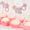 Fontes de festa 12 peças glitter noiva para ser cupcake toppers coração diamante bolo topper para casamento despedida de solteira decoração de chá de panela