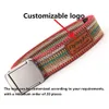 Sales customized national style color stripe ribbon alloy quick release button leather canvas women's clothing men's belt