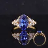 Stargem Elmas Alyans Kadın Gümüş 10K 14K 18K Güzel Mücevher Nişan Moissanite Ring