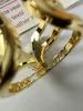Lüks Bant Yüzük Bakır 18K Altın Kaplama Volt One Marka Tasarımcısı Büyük Alfabe Mektubu V Üç Katmanlar Hollow Geniş Açık Yüzük Kadın Mücevherleri