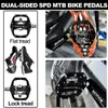 2023 Bucklos Mountain Bike Pedals PDM680 Dual Function Flat Lock Fit Shimano SPD 916 '' Aluminium MTB Pedal Part 240113