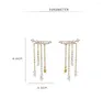 Kolczyki Dangle Long Tassel Rhinestone Drop for Women Korean Luksusowa gwiazda Crystal Party Wedding Biżuteria Bijoux Prezenty