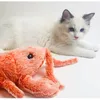 エレクトリックジャンプエビ猫インタラクティブおもちゃロブスター洗えるぬいぐるみ振動センサー猫おもちゃペット犬ぬいぐるみ動物のおもちゃ240113