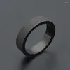 Bagues de cluster 3mm 5mm Femme Couple Couple Black Titanium Bague Matte Fini Bijoux pour hommes Bandes de mariage Cadeau