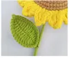 装飾的な花人工植物ニットハンドメイドニットヒマワリの花束花5枝