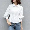 Blouses pour femmes printemps automne chemisier OL style manches longues occasions d'affaires hauts col rabattu trajet femmes bureau chemise vêtement