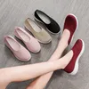 Casual Shoes Women Breathable Mesh Slip-on Trainers Surface Low Tops Black Pink Red Gray Size 36-42 GAI