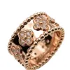 Ring Van-Clef & Arpes Designer Women Top Quality Rings Kaleidoscope Ring With 18K Rose Gold Plating Plain Ring Edge Diamond Inlay Trendy And Fashionable Design