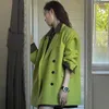 Abiti da donna Giacca verde lime Giacca 2024 Primavera e inizio autunno Design di fascia alta Doppiopetto Casual Blazer allentato da donna Top