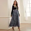 Roupas étnicas Preto Muçulmano Abayas para Mulheres Elegantes Manga Longa Maxi Vestidos Dubai Kaftan Vestido de Festa Noite Islâmica Ramadan Eid Vestidos