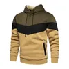 Autumn and Winter Blue Street Casual Sports Hoodie with Loose Side Seam Pockets and Color Blocking Youth Hoodie